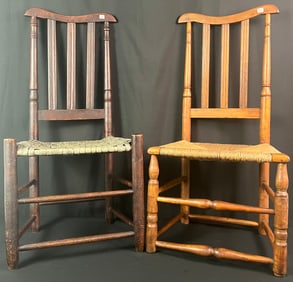 2 Banister Back Side Chairs C18th century