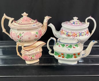 Rare Soft Paste Strawberry Teapot C1760, More!