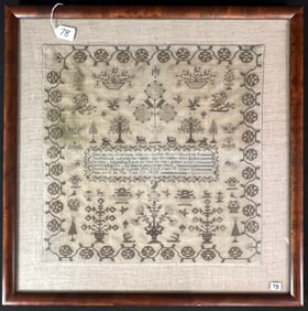 Child's Sampler c1830 By Elizabeth Granville Laverr Age 10