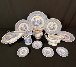 Mixed Group of Blue Transferware C1840's/50's