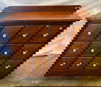 12 Drawer Pine Apothecary Cabinet C1840/50's