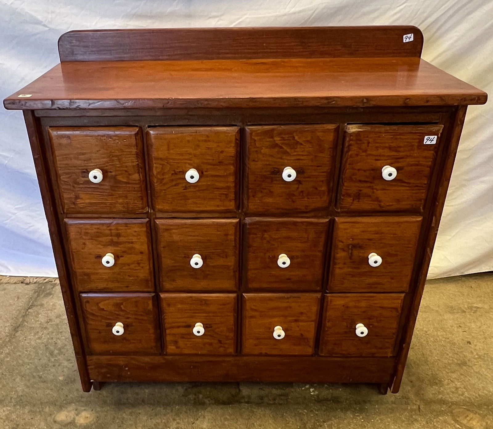 12 Drawer Pine Apothecary Cabinet C1840/50's (1 of 7)