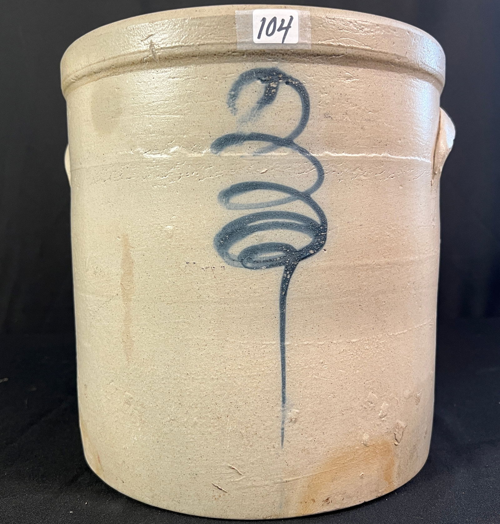 Salt Glazed Decorated Three Gallon Crock (1 of 9)