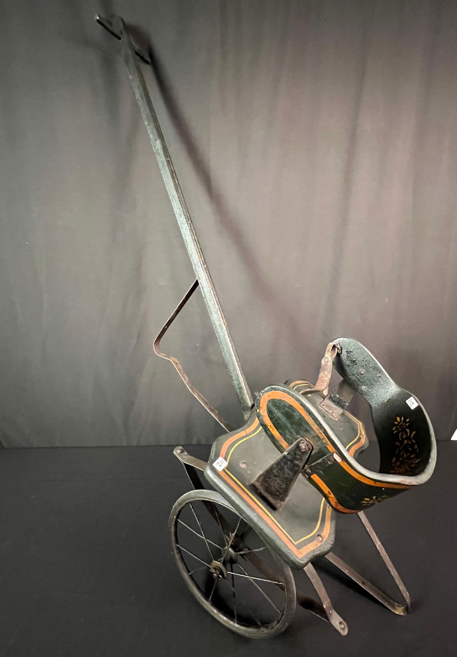 Antique Rosemaled Child's Pull Cart, c1800s (1 of 8)