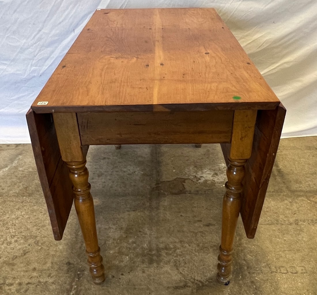 Early Pine Drop Leaf Table - 3