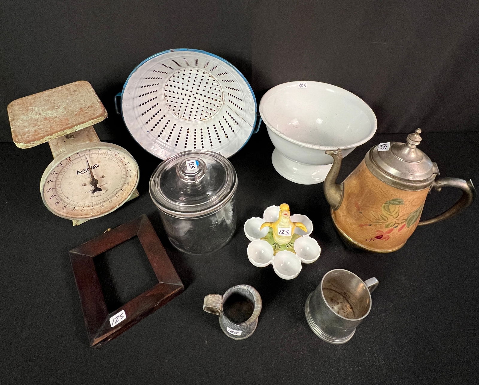 Ironstone Center Bowl, Pewter Trimmed Coffee Pot, Graniteware and More (1 of 12)