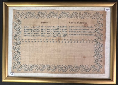 Early American Sampler c1788-1830s