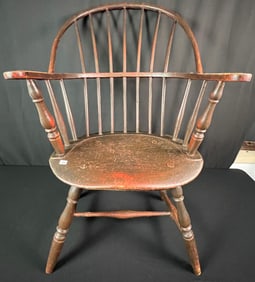 Antique Sack Back Windsor Armchair, Orig Red paint  C 1780/90
