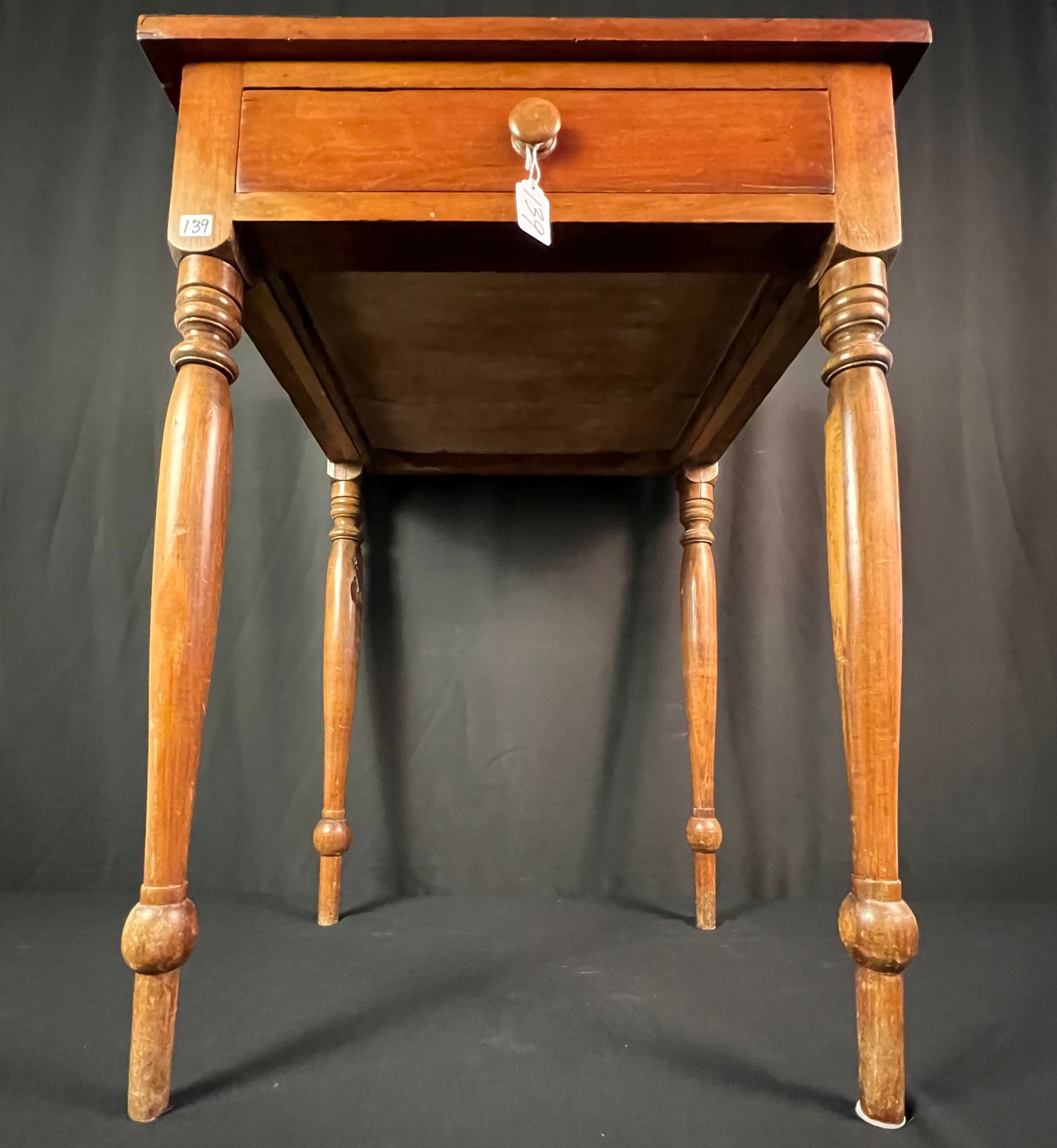 Antique American Cherry Single Drawer Work Table - 6