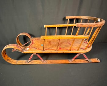 Turn of the Century Stencil Child's Pull Sled, c1900