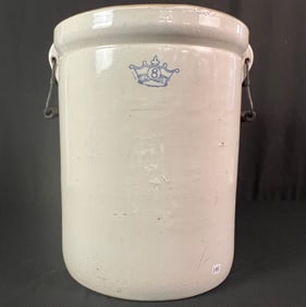 Antique Robinson Ransbottom 8 Gallon Stoneware Crock, Late 1800s