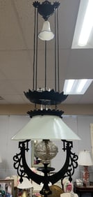 Hanging Cast Iron Kerosene Lantern c1800's