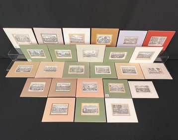 24 Towns of Massachusetts Steel Engravings, c1840s