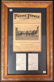 Framed Prairie Farmer Brochure c1922 with Receipts