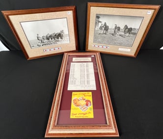 2 Framed South Dakota Farm Photos and Framed Farm Ephemera