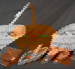 Toleware Covered Tins, Wax Fruit, Baskets and More