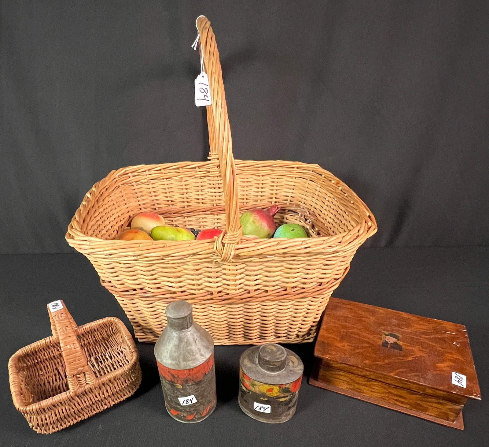 Toleware Covered Tins, Wax Fruit, Baskets and More (1 of 7)