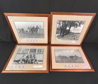 4 Quality Framed Wisconsin and North Dakota Farm Photos