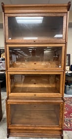 Oversized 4 Section Oak Stacking Bookcase