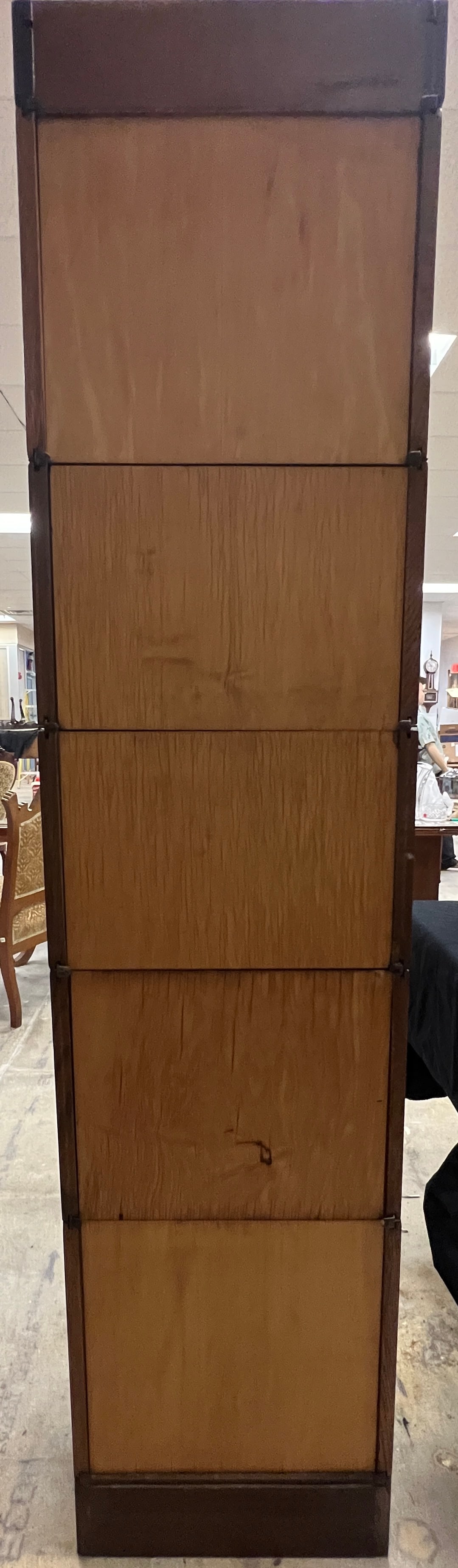 Rare 5 Section Oak Narrow Stacking Bookcase - 3