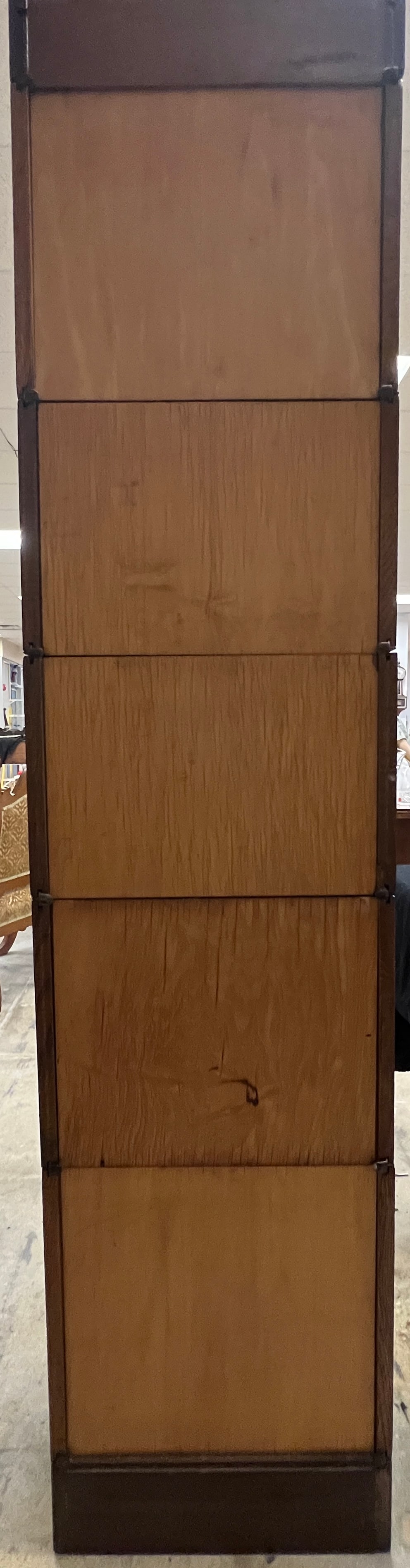 Rare 5 Section Oak Narrow Stacking Bookcase - 4