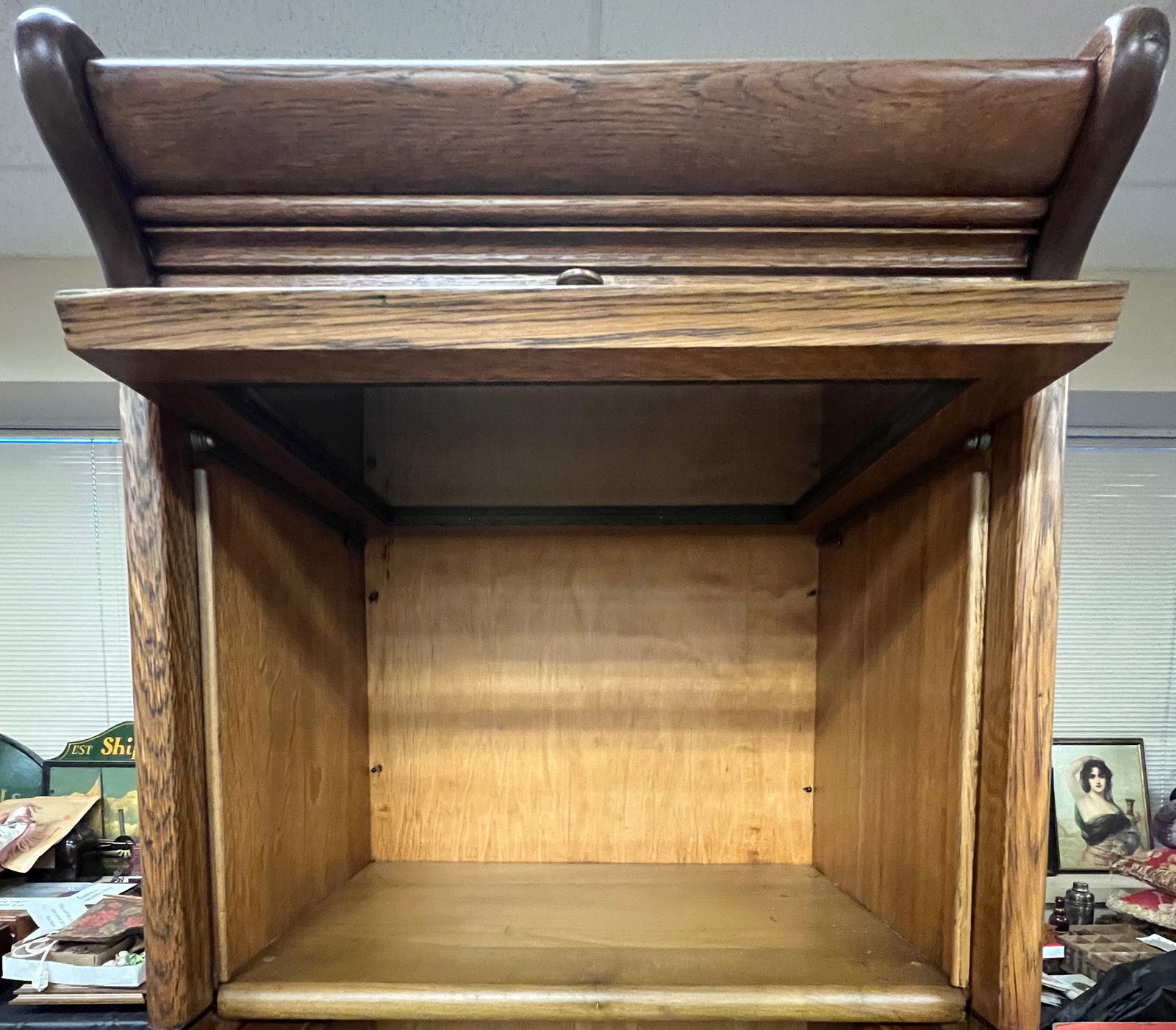 Rare 5 Section Oak Narrow Stacking Bookcase - 6