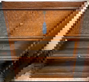 Oak Stacking Bookcase with Desk Section