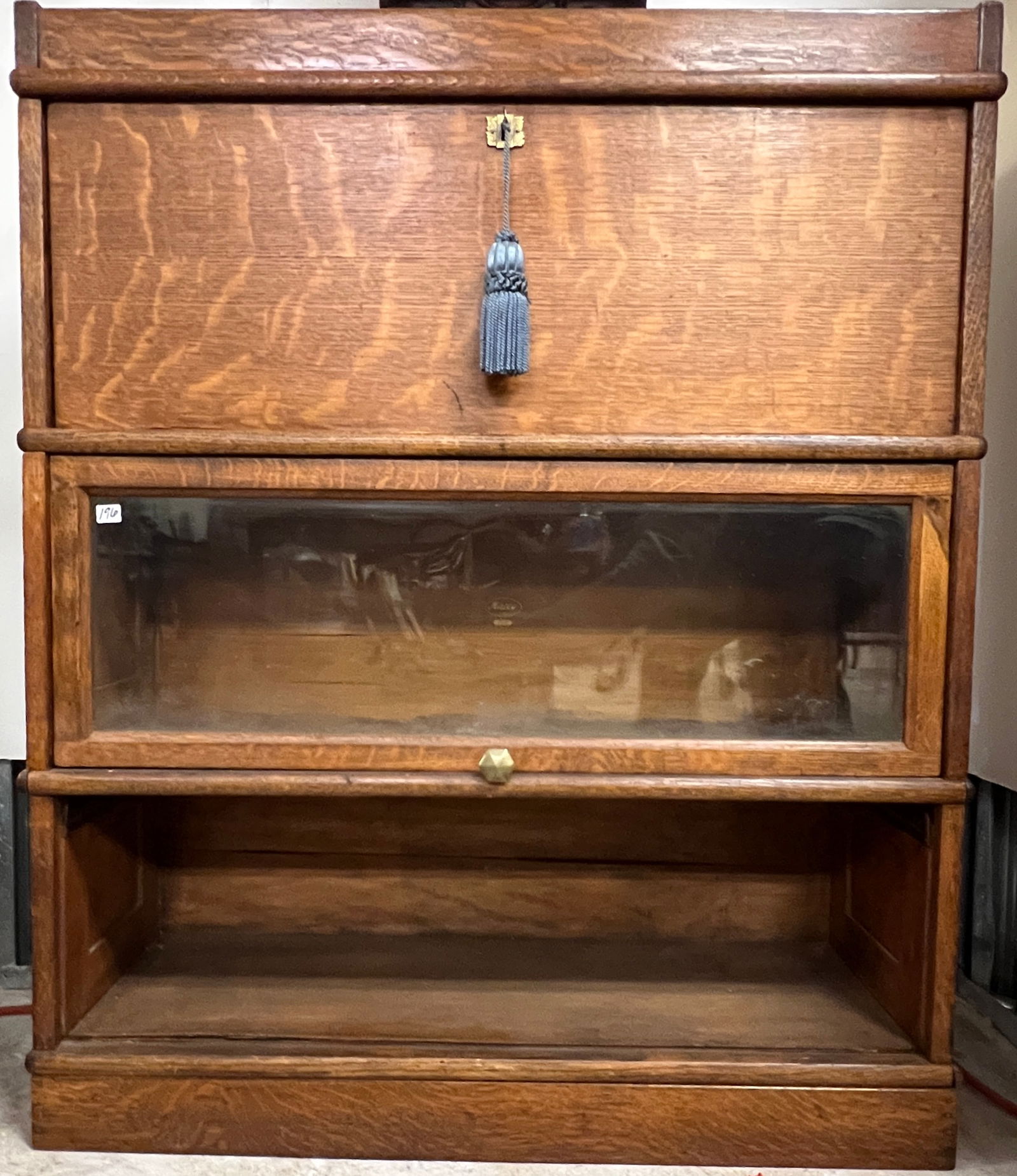 Oak Stacking Bookcase with Desk Section - 2