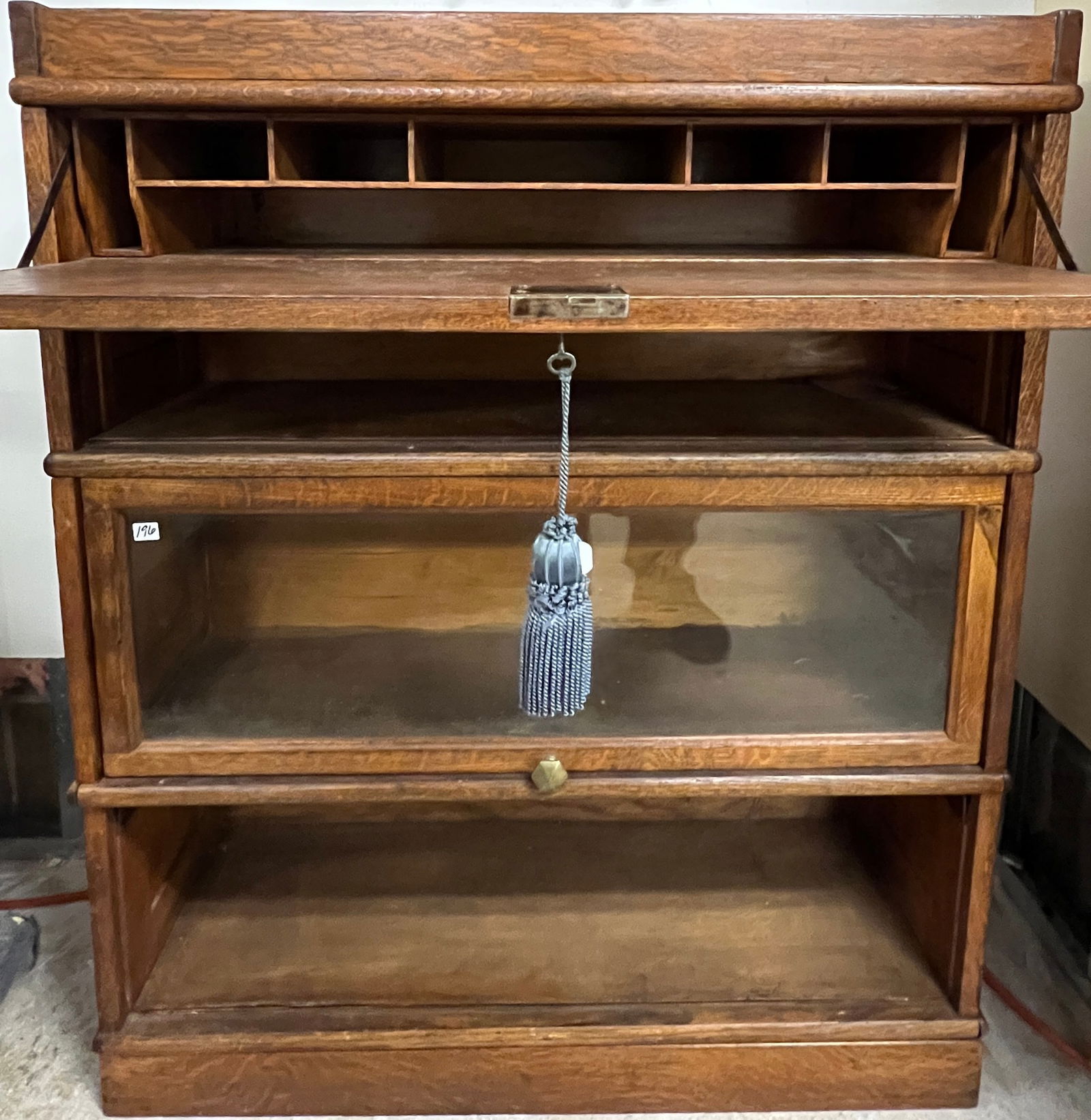 Oak Stacking Bookcase with Desk Section - 6