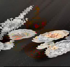 Antique German Porcelain, Urn, Footed Plates, Dresden, Schumann, More!