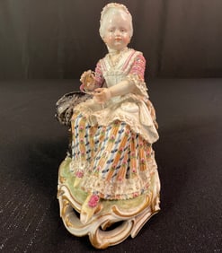Meissen Porcelain Figurine of Lacemaker c18th Century