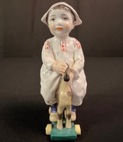 Meissen Porcelain Boy Figurine "Hentschel Children" series C1904-1907 by Jules Konrad Hentschel