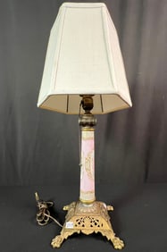 Bradley & Hubbard Lamp with Sevres Cupid Porcelain Column C 1900.
