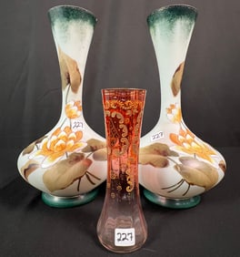 Matching Pair of Hand Painted Vases, More!