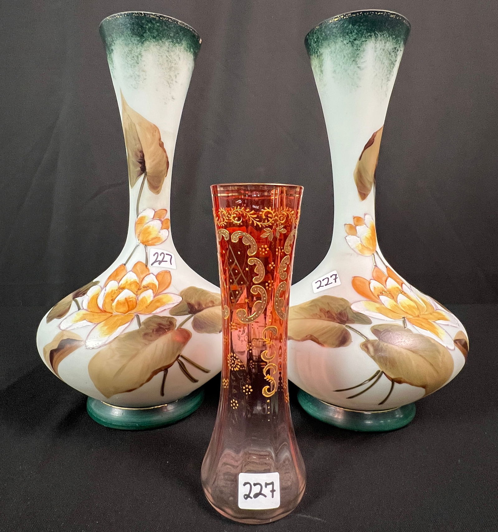 Matching Pair of Hand Painted Vases, More! (1 of 7)