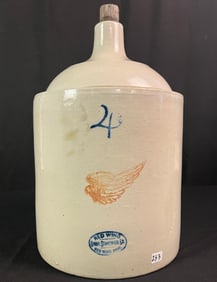 Red Wing 4 Gallon Saltware Jug c1900