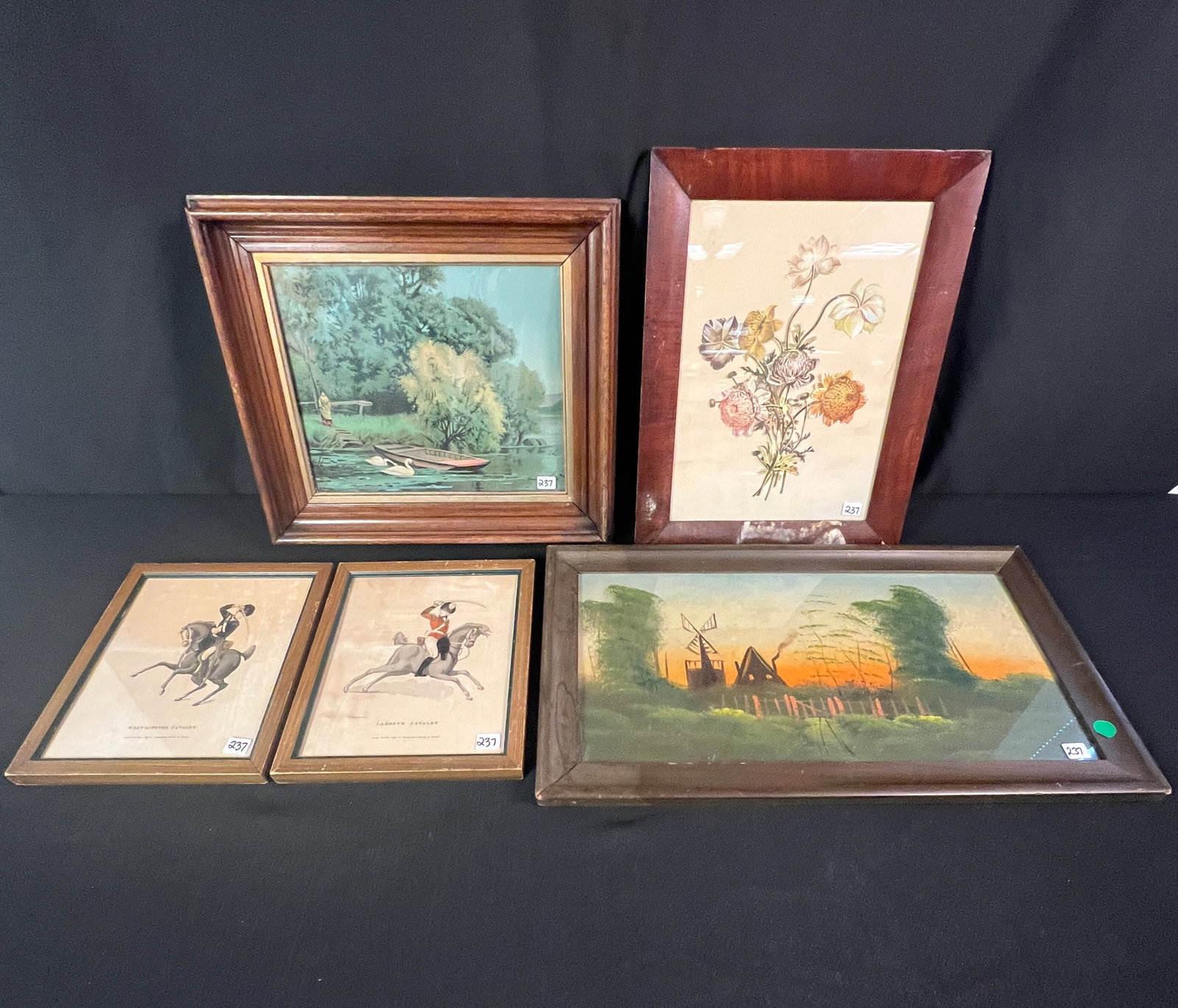 5 Turn of the Century Framed Art Pieces (1 of 8)