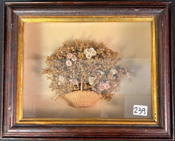 Victorian Diorama C1860's Of a Floral Basket