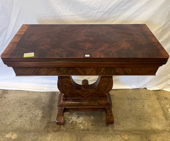 Empire Mahogany Flip Top Gaming Table c1840/50's