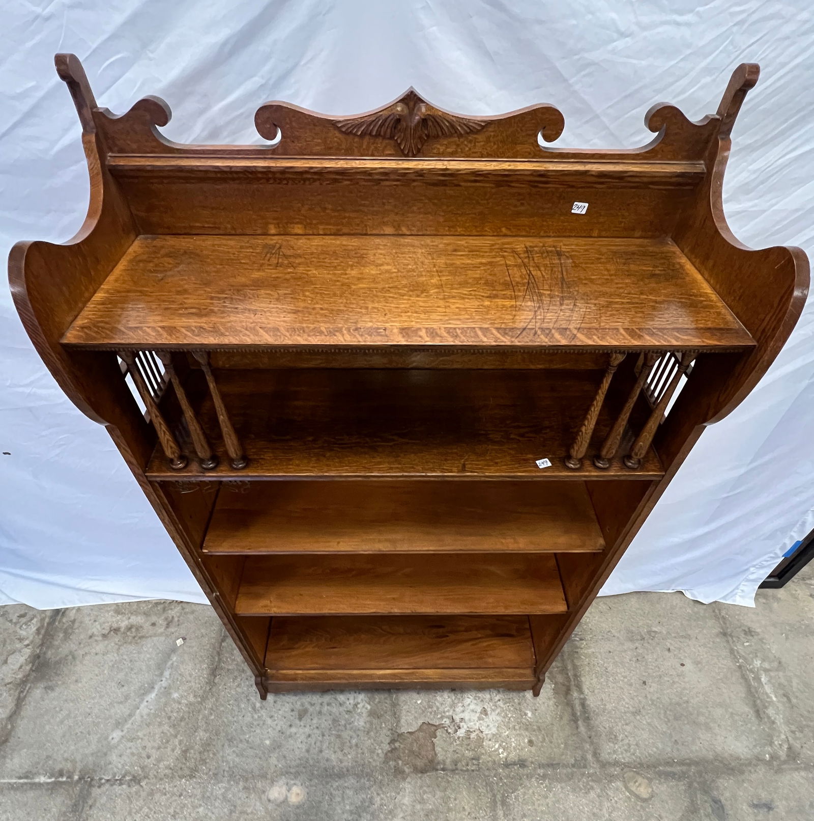 Victorian Oak Bookcase - 5
