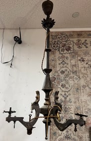 Egyptian Revival 3 Arm Gas Fixture