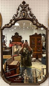 1920s Large Floral Cut Mirror