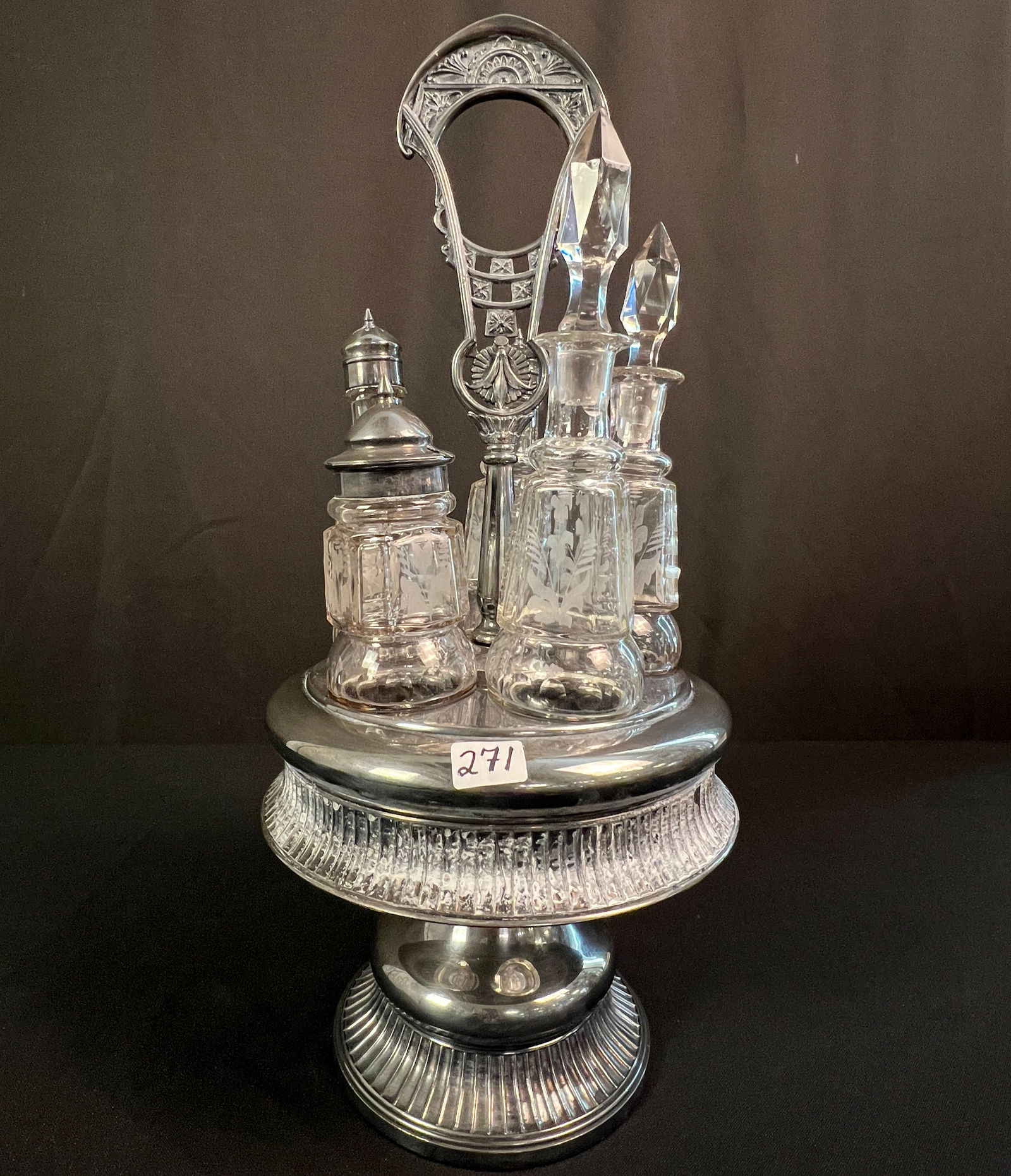 Victorian Silver Plate Cruet Condiment Set (1 of 7)