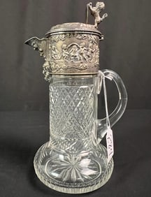 Heavy Silver Lead Crystal Pitcher