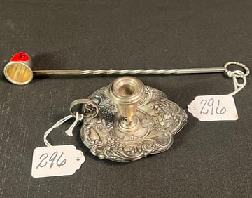 Sterling Candle Holder and Snuffer
