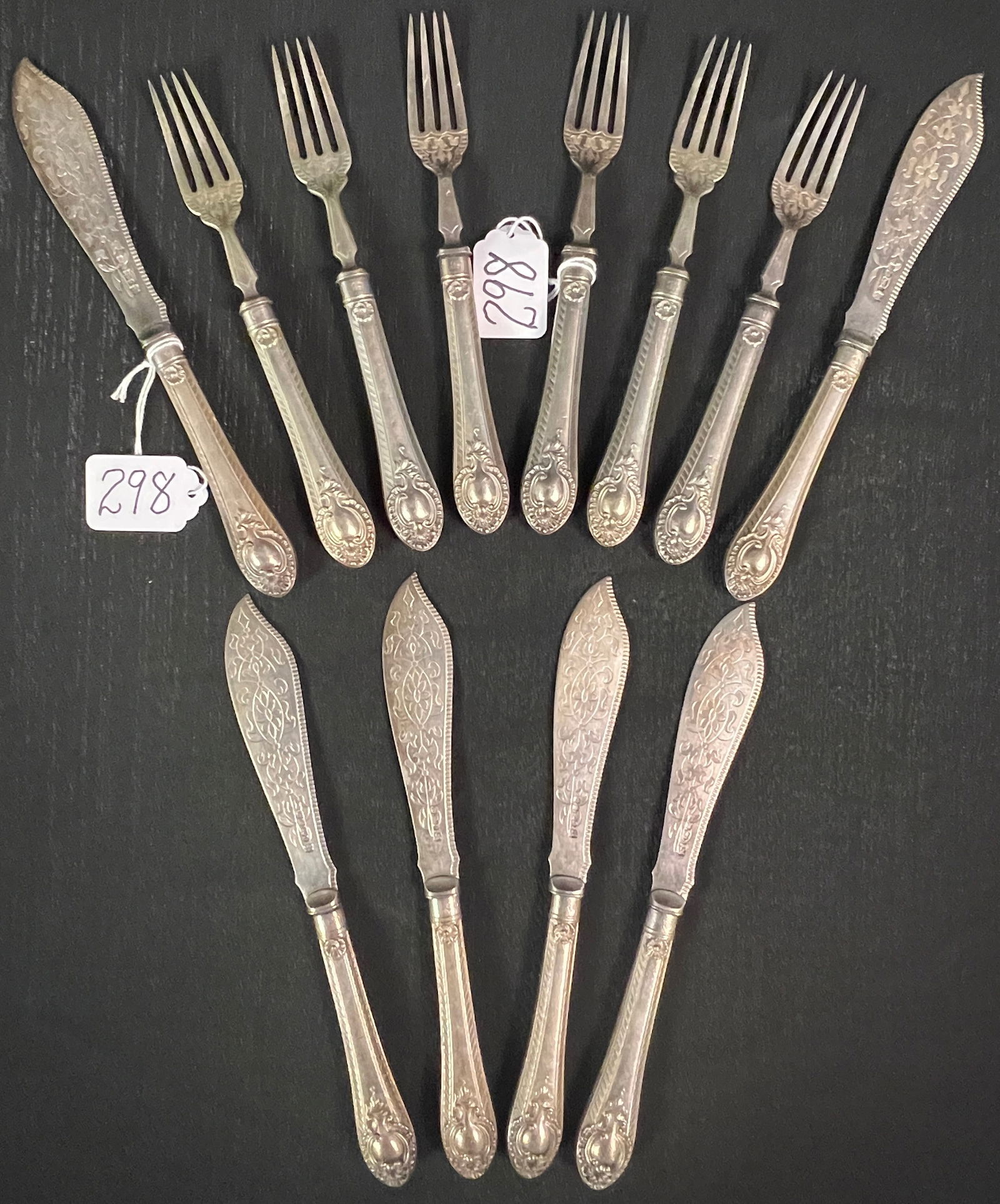 An English Sterling Silver Fish Serving Set (1 of 7)