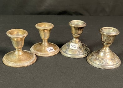 2 Sets of Sterling Candlesticks