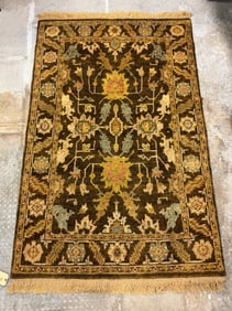 Middle Eastern Hand Tied Floral Geometric Rug