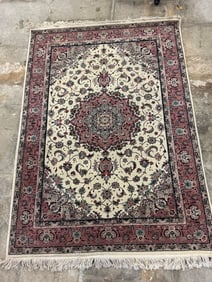 Tabriz Persian Wool Silk Hand Tied Rug