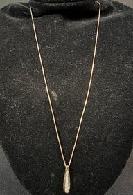 Italian Yellow Gold Chain and Diamond Pendant